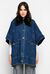 Mantella in denim rigido e faux fur