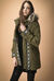 Parka in cotone con cappuccio faux fur