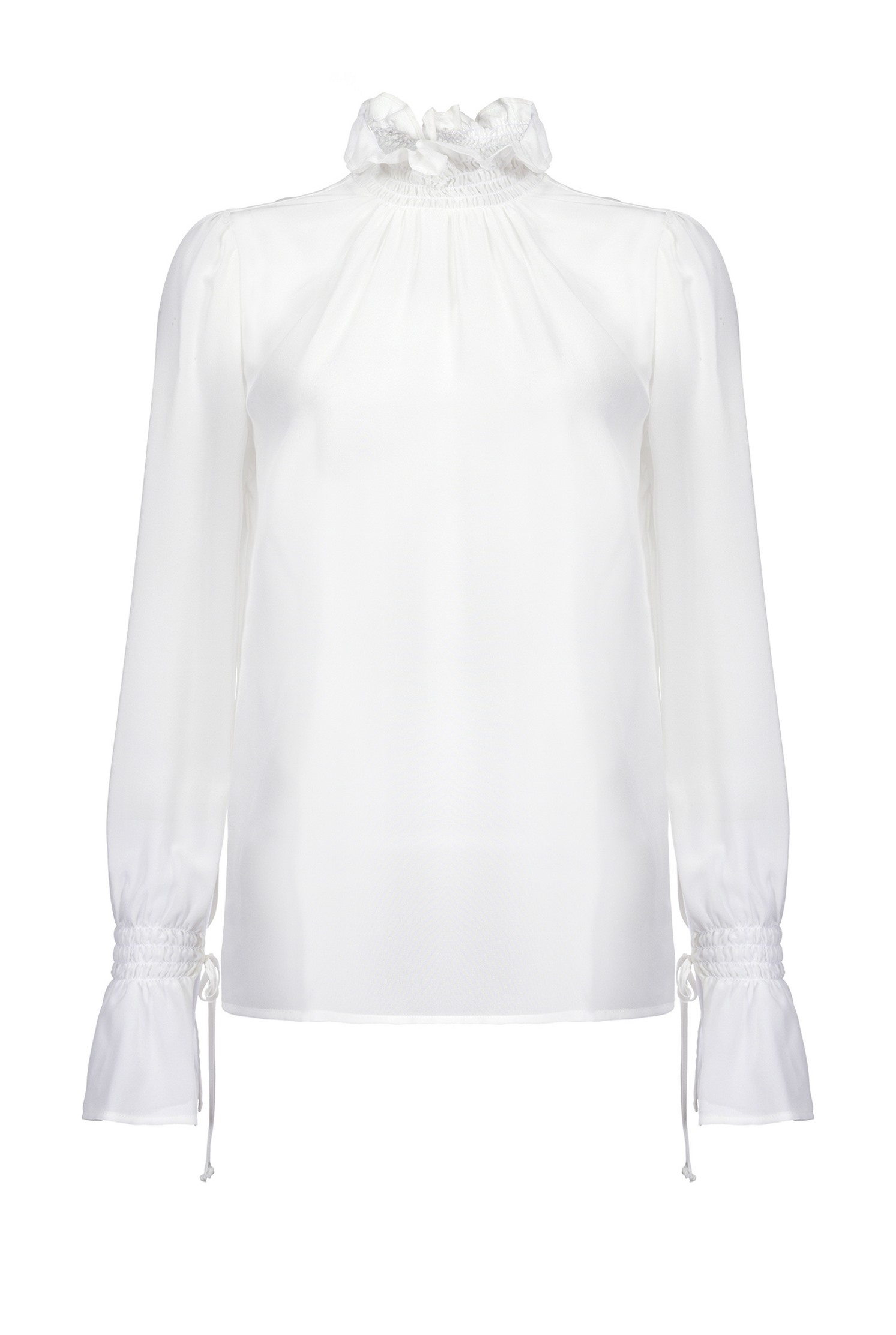 Blusa in crepe de chine lavato